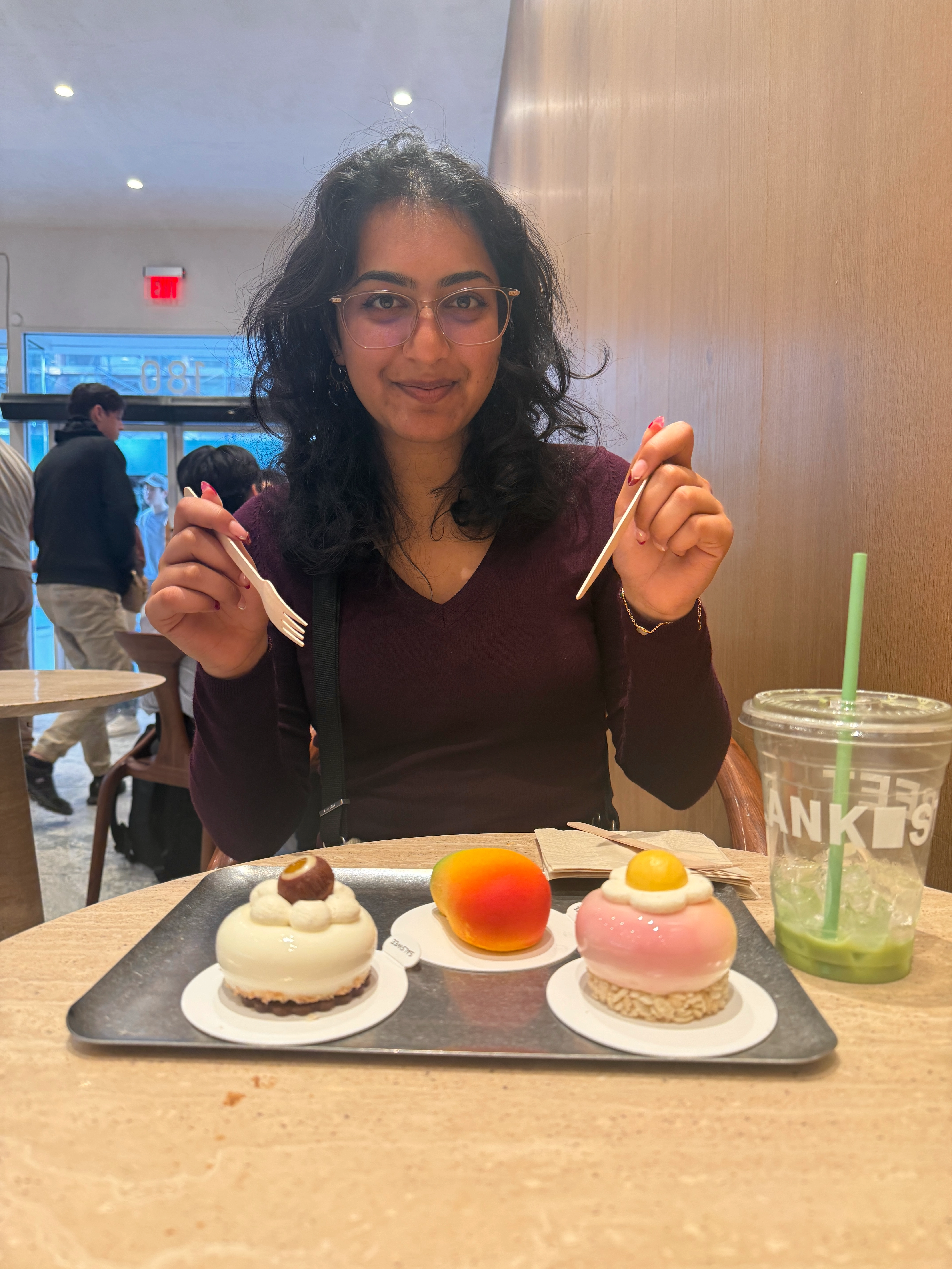 Tvisha with desserts in NYC
