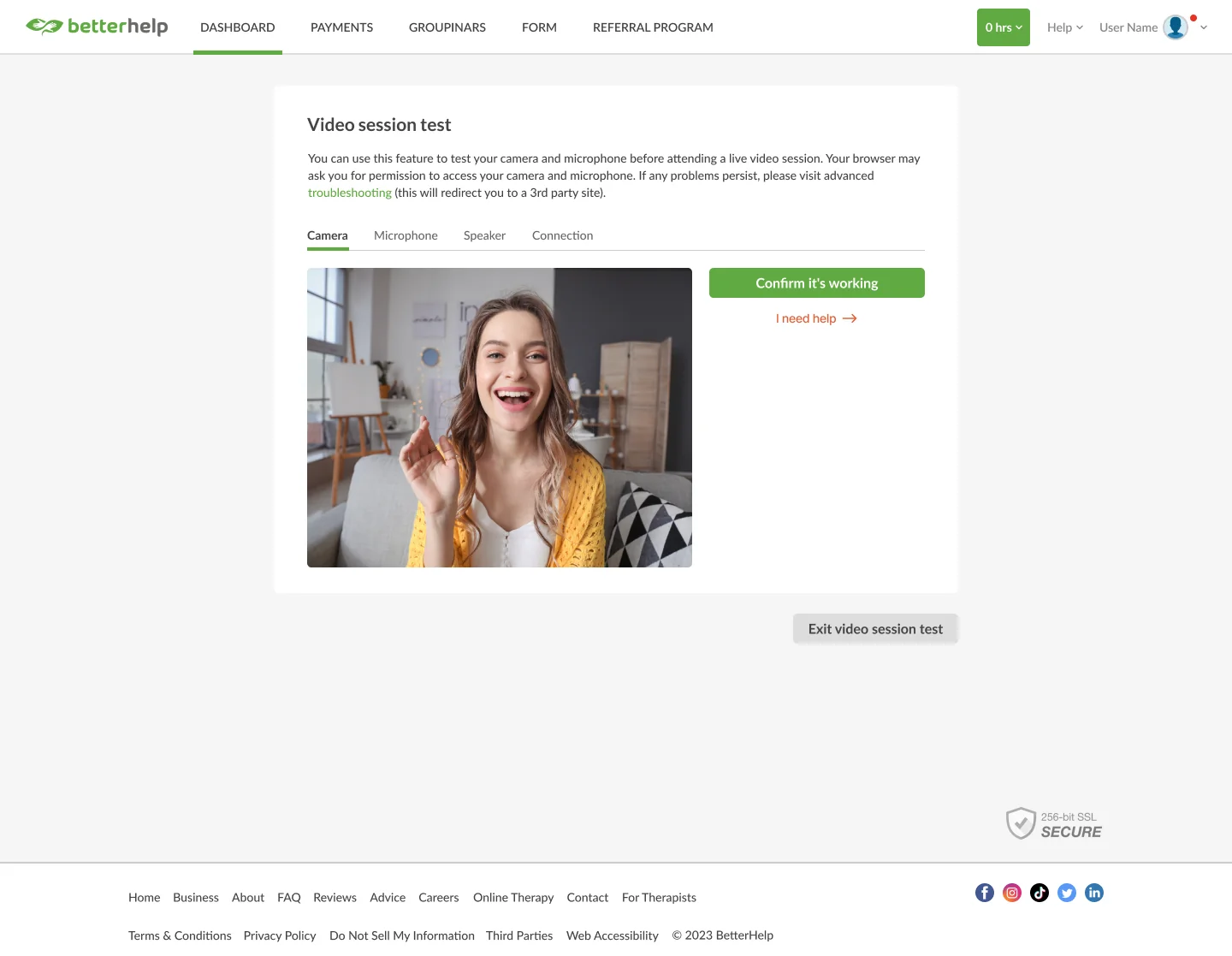 After: Redesigned tabbed test page